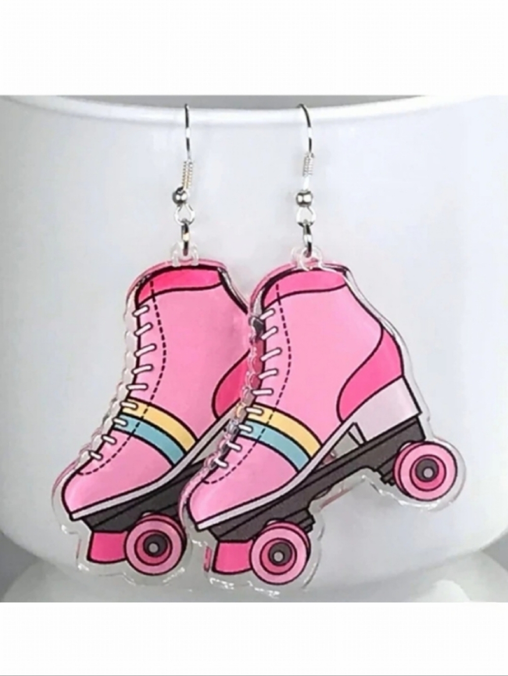 🌺Pink Roller Skate Earings Roller Derby Earings Roller Skates Accessories